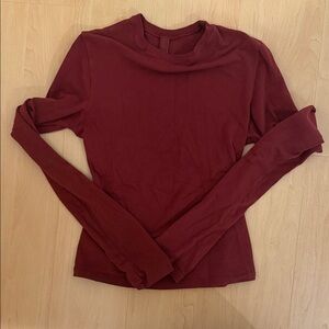 Skims Women's Long Sleeve Burgundy Top